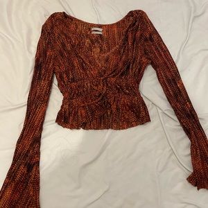 Urban outfitters silky printed blouse